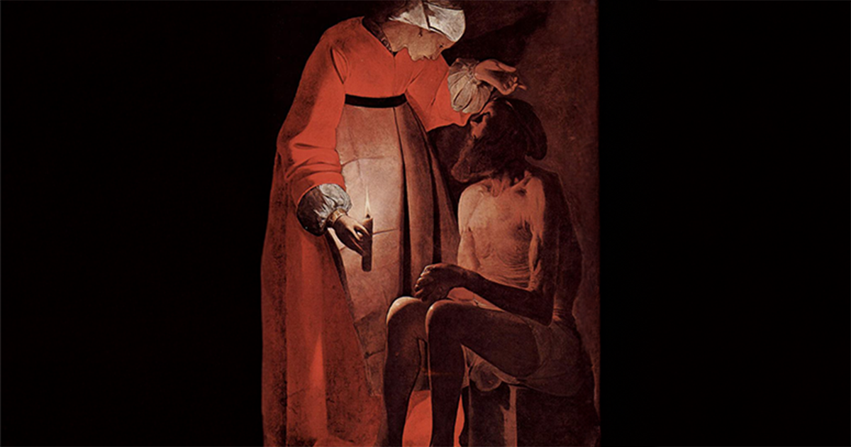 Georges de la Tour, Job raillé par sa femme, via Yorck Project 