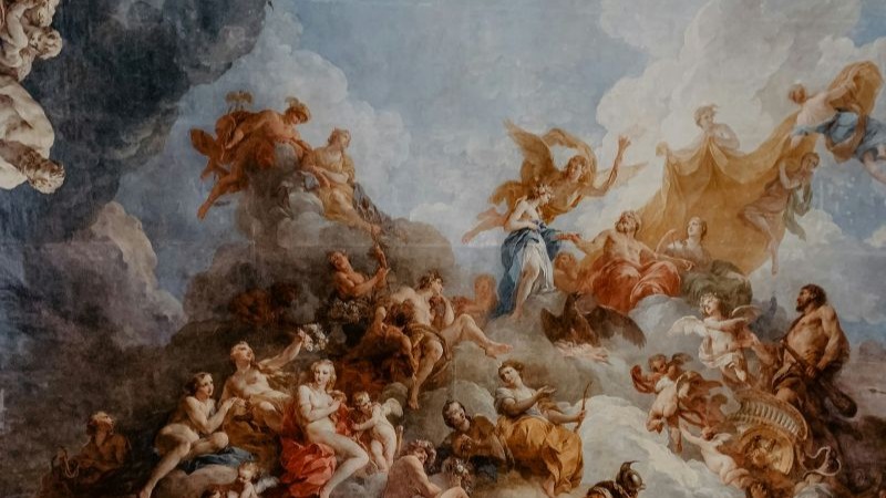 L'Apothéose d'Hercule par François Lemoyne, décors peints du Salon d'Hercule, Château de Versailles