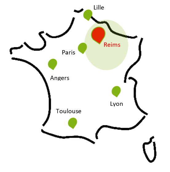 Implantation des 5 universités catholiques en France métropolitaine